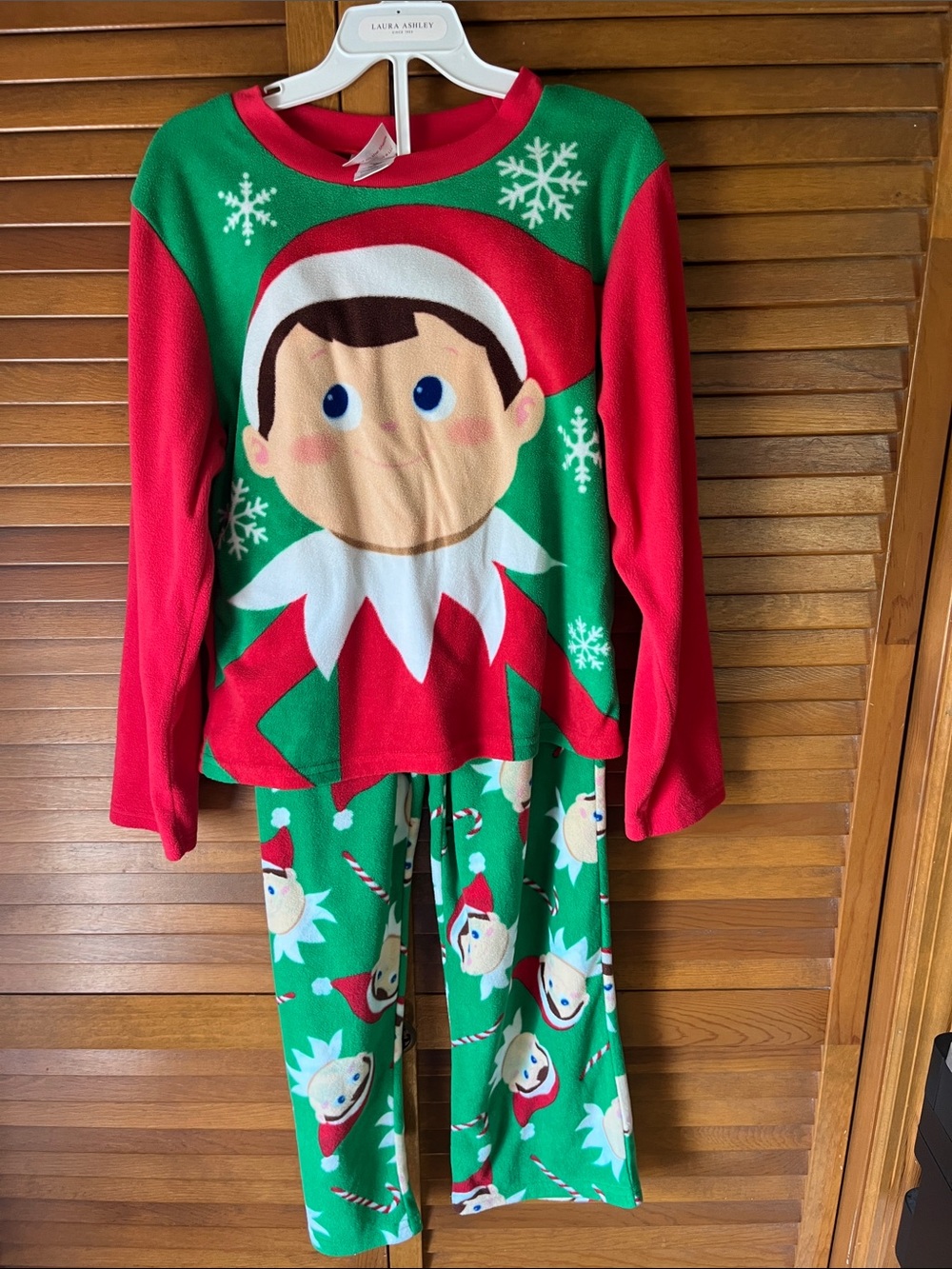 The Elf on the Shelf Kids Red & Green Elf Holiday Pajama Set Size L - 10/12